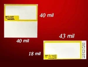 لیبل‌های با ابعاد 40x40 و 43x18 میلی‌متر